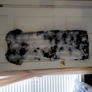Michael Lauren Tie Dye Dress, Small . White, grey, black